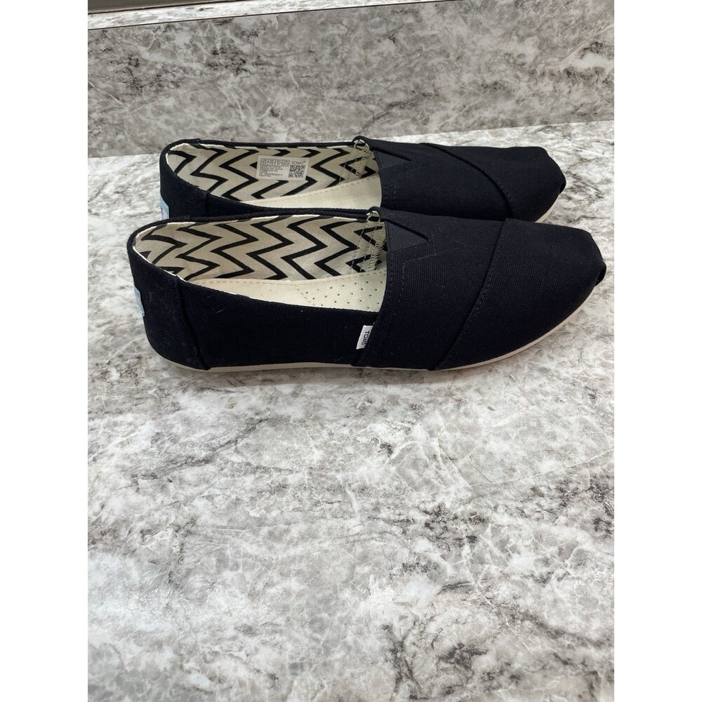 TOMS Women's Alpargata Classic Canvas Shoes-Size 9.5 Black-New- Fast Shipping - Picture 3 of 8